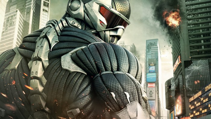 Crysis Nanosuit in a destroyed city
