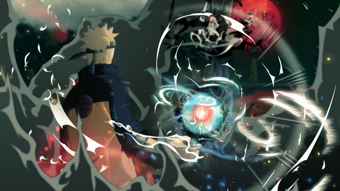 Naruto Uzumaki using Rasengan