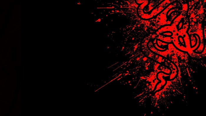 Razer logo with red ink splatters