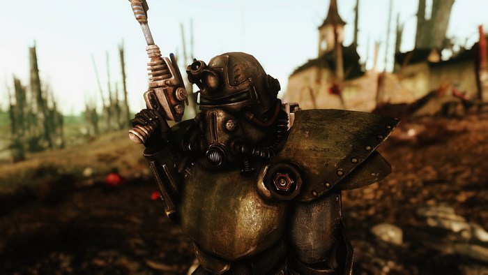 Power Armor Soldier with Laser Gun in Fallout New Vegas
