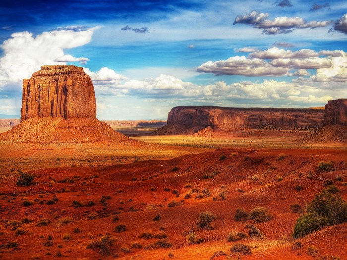 Monument Valley Desert Landscape with Red Rock Formations