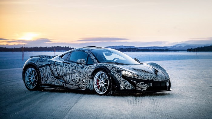 McLaren P1 on a snowy landscape
