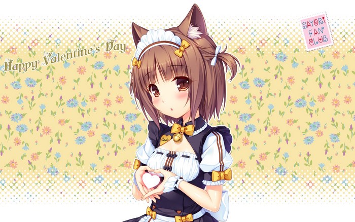 Coconut from Nekopara holding a heart