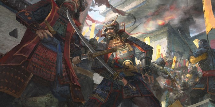 Samurai warriors in battle