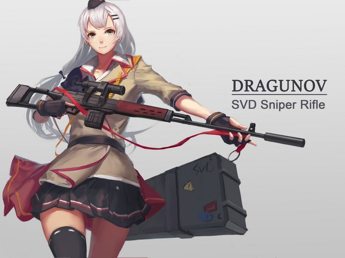 Girl with Dragunov SVD Sniper Rifle