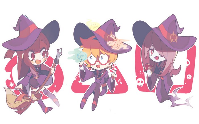 Three witches from Little Witch Academia