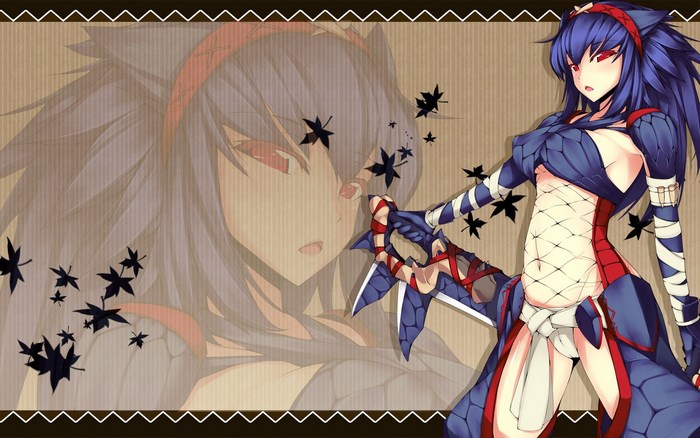 Monster Hunter 4 Ultimate character with blue armor