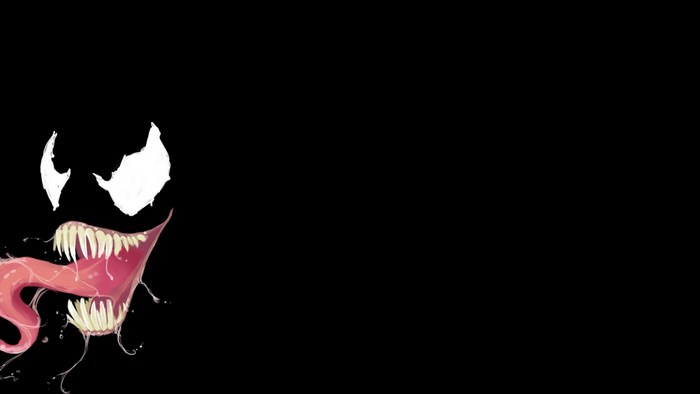 Venom face with tongue and eyes
