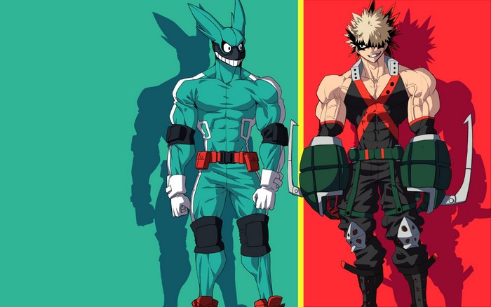 Izuku Midoriya and Katsuki Bakugo from My Hero Academia