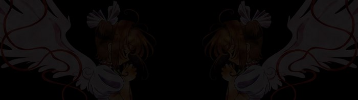 Anime girl with wings on black background