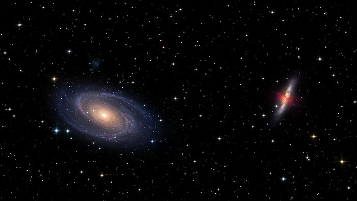 Two galaxies in deep space