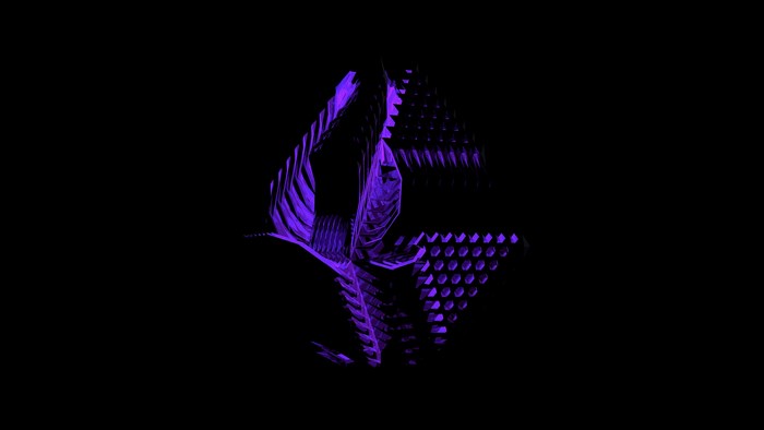 Abstract Purple Faceted Geometric Shape