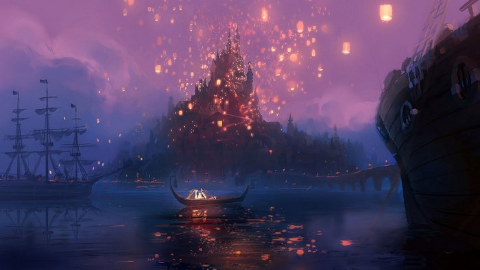 Tangled Lantern Festival Scene