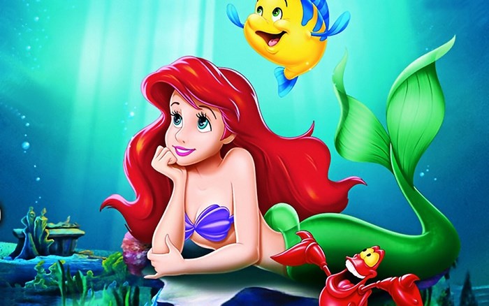 Ariel from The Little Mermaid with Flounder and Sebastian