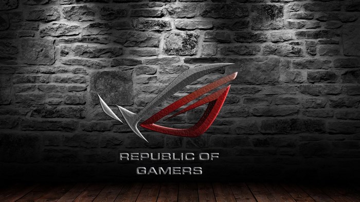 Republic of Gamers Logo on Brick Wall