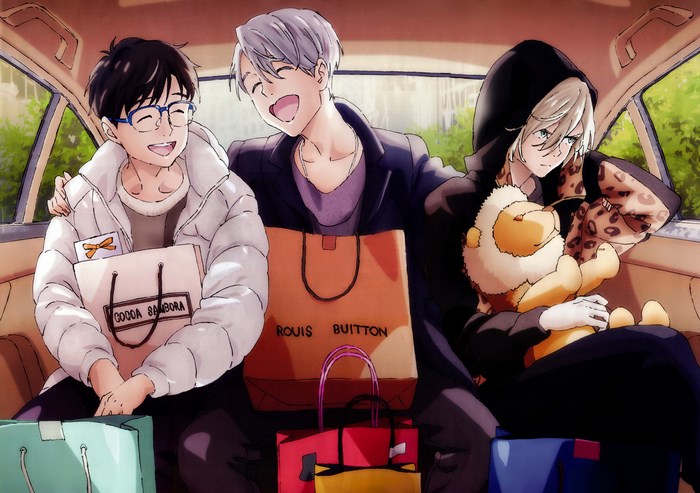 Yuri Katsuki, Victor Nikiforov, Yuri Plisetsky from Yuri on Ice