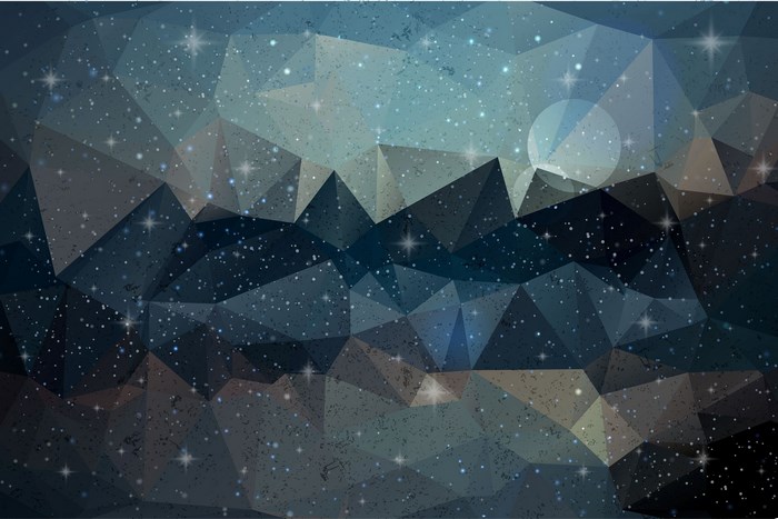 Geometric abstract starry night sky