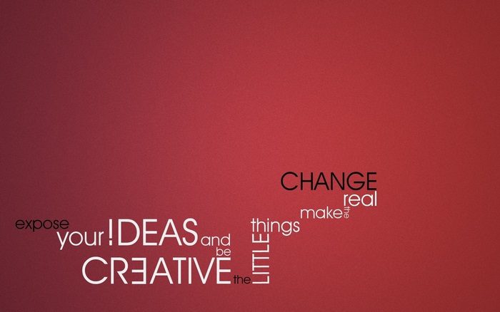 Quotes about ideas and change on a red background