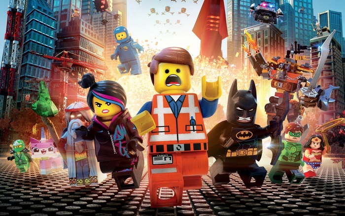 The Lego Movie characters in a city