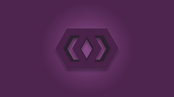 Abstract purple hexagon with diamond shape