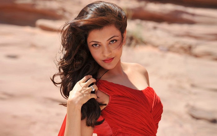 Kajal Agarwal in red dress
