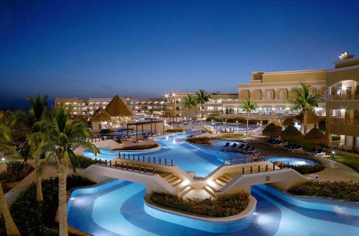 Grand Velas Riviera Maya resort at night