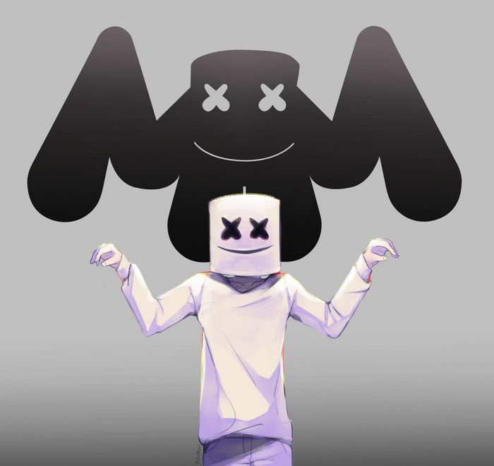 Marshmello with shadow