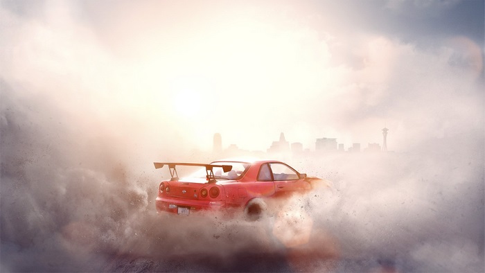 Red Nissan Skyline GT-R R34 drifting in Need for Speed Payback