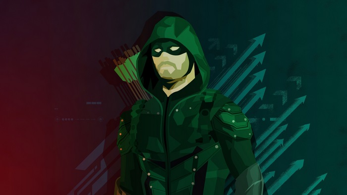 Green Arrow with Arrows and Arrows Background