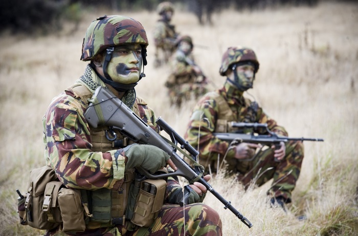New Zealand Army soldiers in camouflage