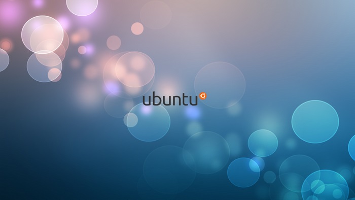 Ubuntu logo with bokeh effect