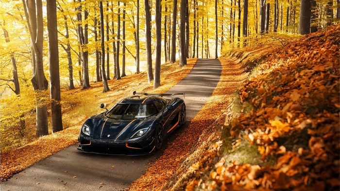 Koenigsegg Agera in Autumn Forest 4K