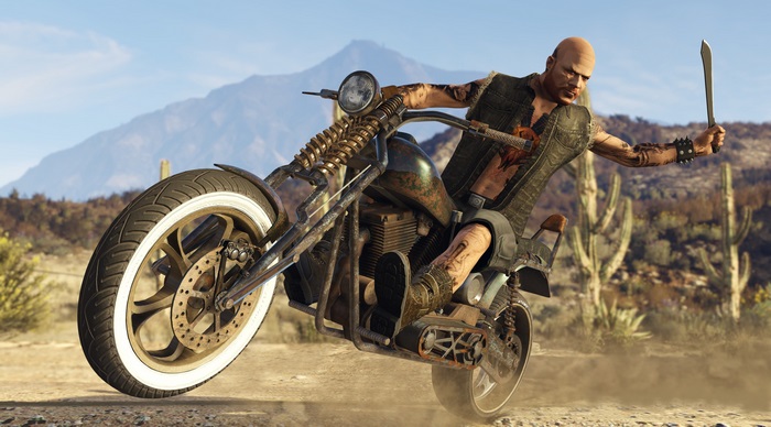 Man on a motorcycle in GTA Online