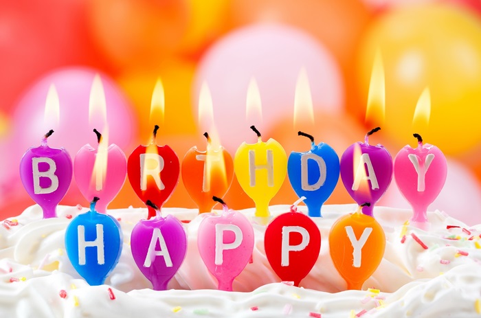 Happy Birthday candles on cake 4K