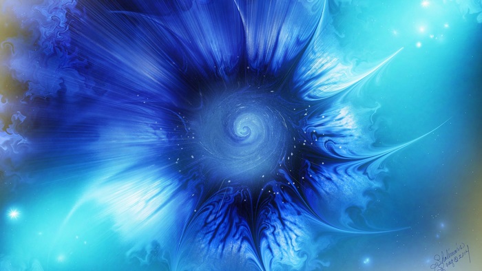 4K Abstract Blue Vortex Swirl