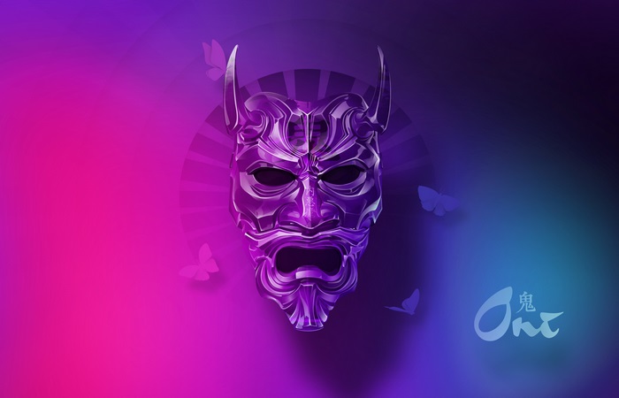 Oni Mask Artistic Design in 4K