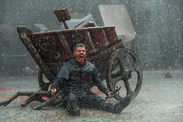 Ivar the Boneless from Vikings in the rain