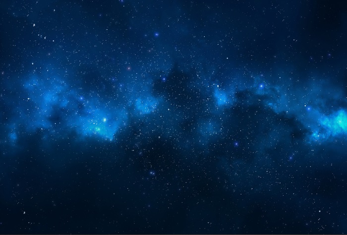 4K Blue Nebula with Starry Sky