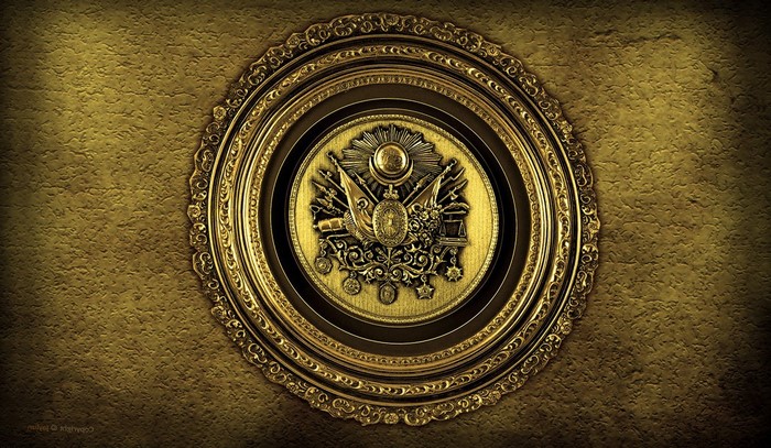 Ottoman Empire emblem on textured background