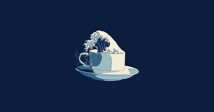 The Great Wave off Kanagawa in a Coffee Cup