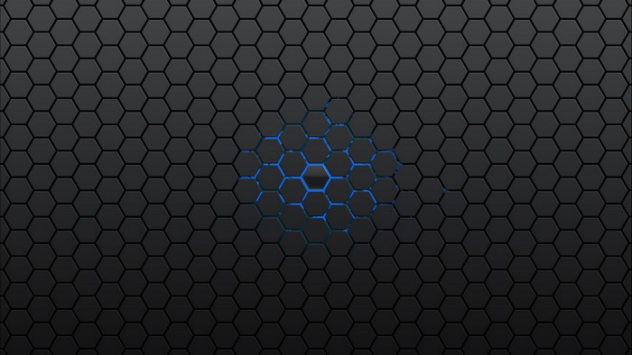 Abstract Hexagonal Pattern with Blue Glow