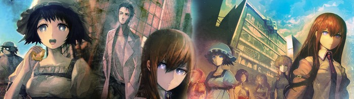 Steins;Gate characters Makise Kurisu and Okabe Rintarou