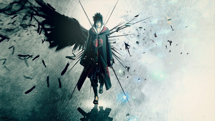 Sasuke Uchiha from Naruto Shippuden with Wings