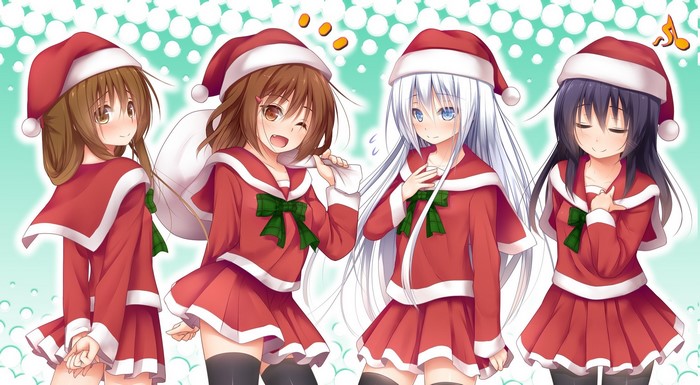 Kantai Collection Girls in Christmas Santa Costumes