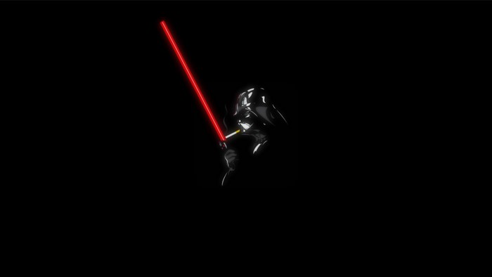 Darth Vader from Star Wars smoking with a lightsaber