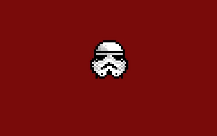 Stormtrooper helmet from Star Wars, 8-bit pixel art