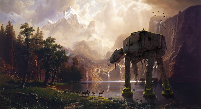 AT-AT Walker in a Mountain Landscape from Star Wars