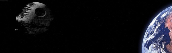 Star Wars Death Star and Earth in Space