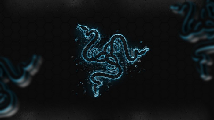 Razer logo abstract blue neon