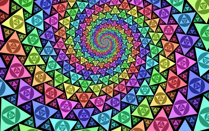 Colorful triangle optical illusion pattern